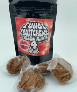 Fungi Fruit Chews – Raspberry – 4 Grams – Chewy mushroom edibles with natural raspberry flavor