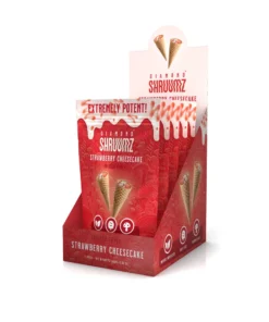 Diamond Shruumz Strawberry Cheesecake 5pk – Fruity mushroom-infused cones with psychedelic packaging