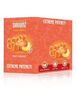 Diamond Shruumz Peach Paradise 10-pack – peach-infused mushroom gummies in psychedelic packaging